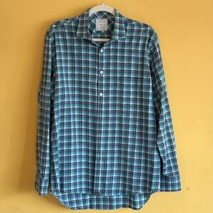 Billy Reid Plaid Standard Cut Long Sleeve Buttondown Shirt. Large